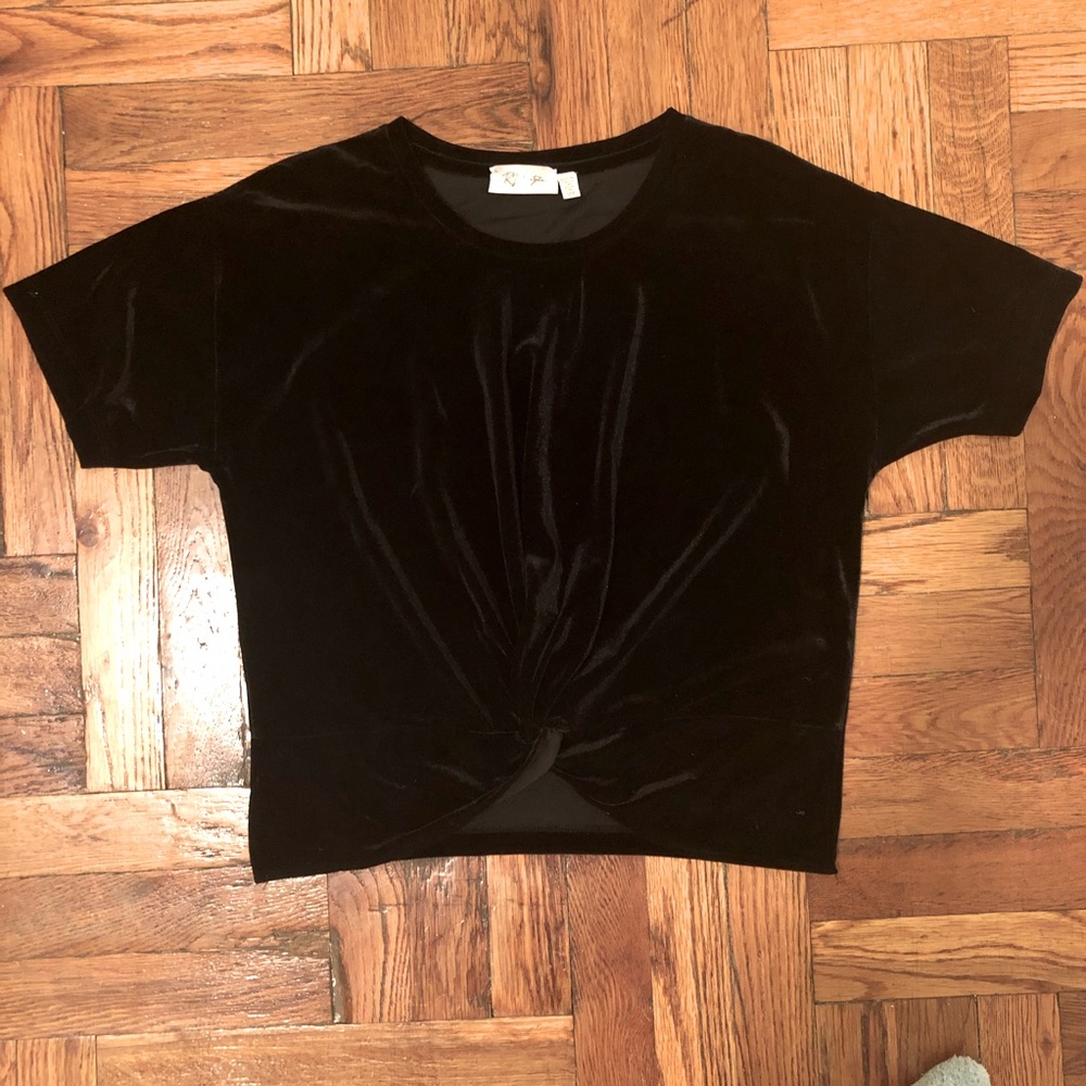 Black velvet crop top